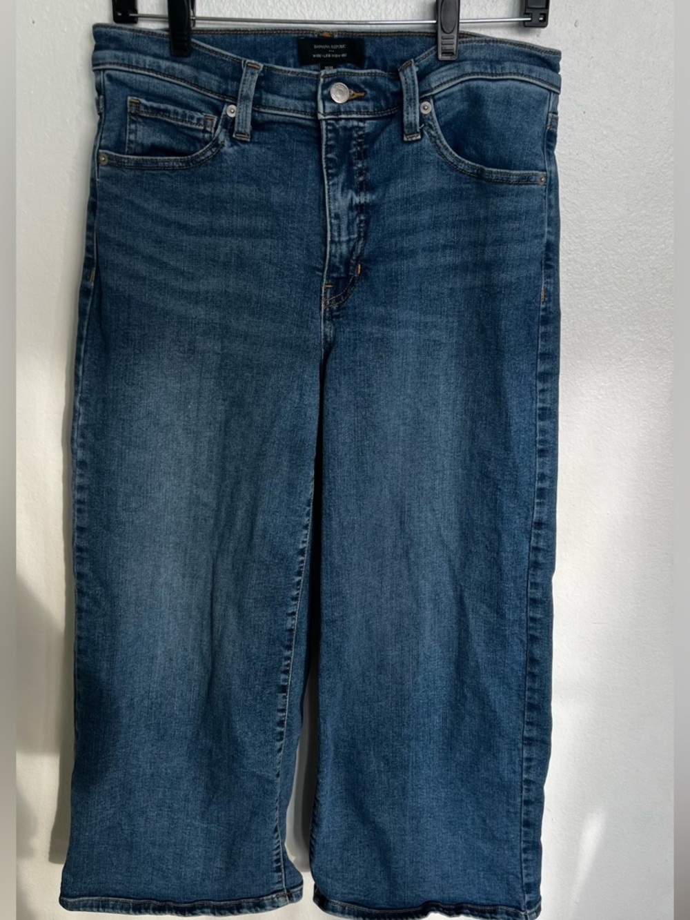 Banana Republic Women's High-Rise Wide-Leg Jeans in Dark Blue Wash